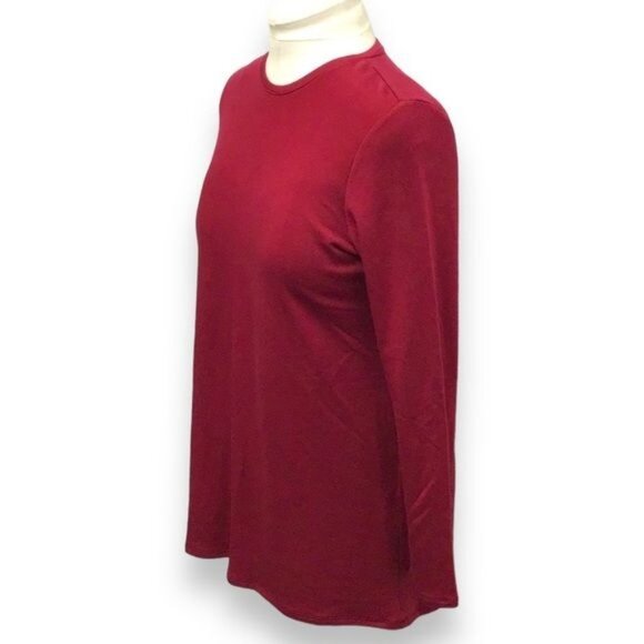 Pure Jill Women’s Long Sleeve Crew Neck Pullover Sweater Tunic, Cranberry - Picture 3 of 9